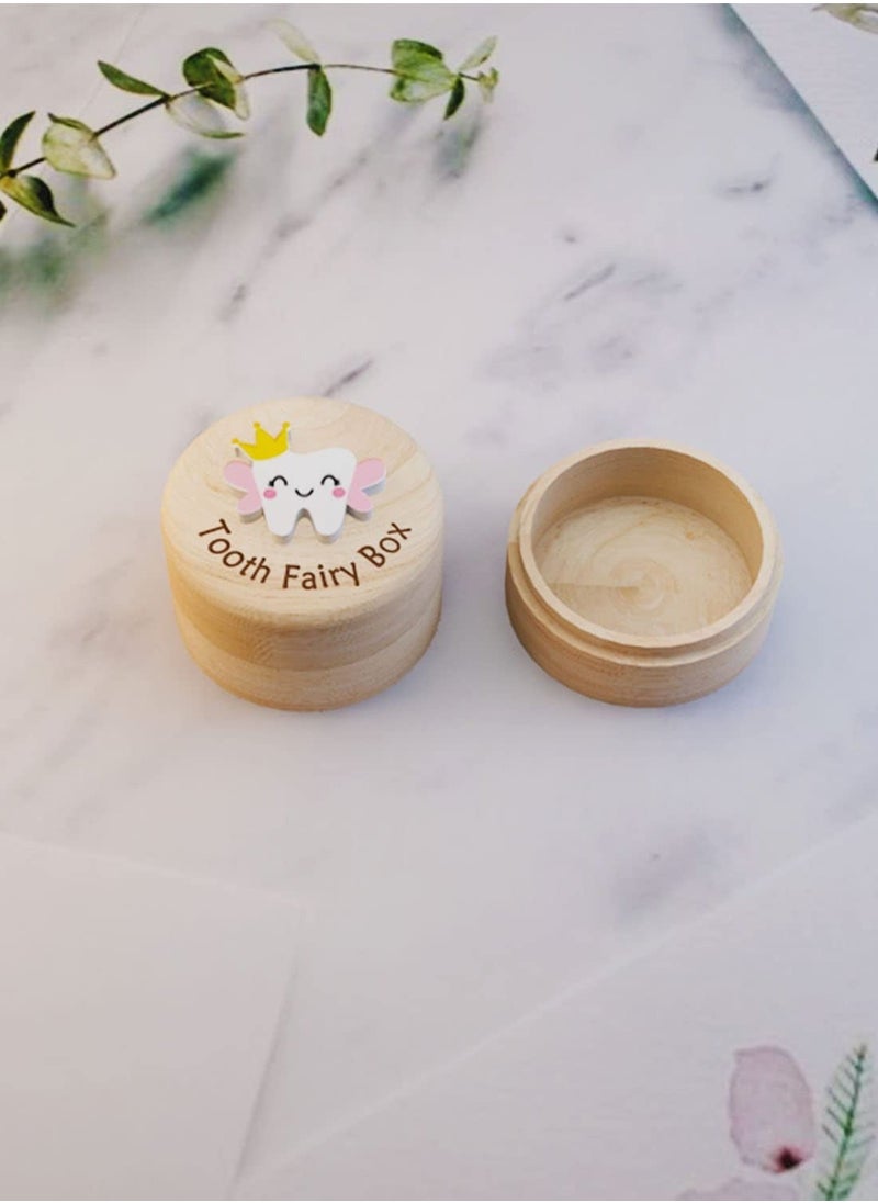 Y&D - Cute Carved Wooden Box, Kids Tooth Storage, Fairy Box for Boys and Girls Baby Teeth Holder, Stores Lost Shower Birthday Gift - Image 1