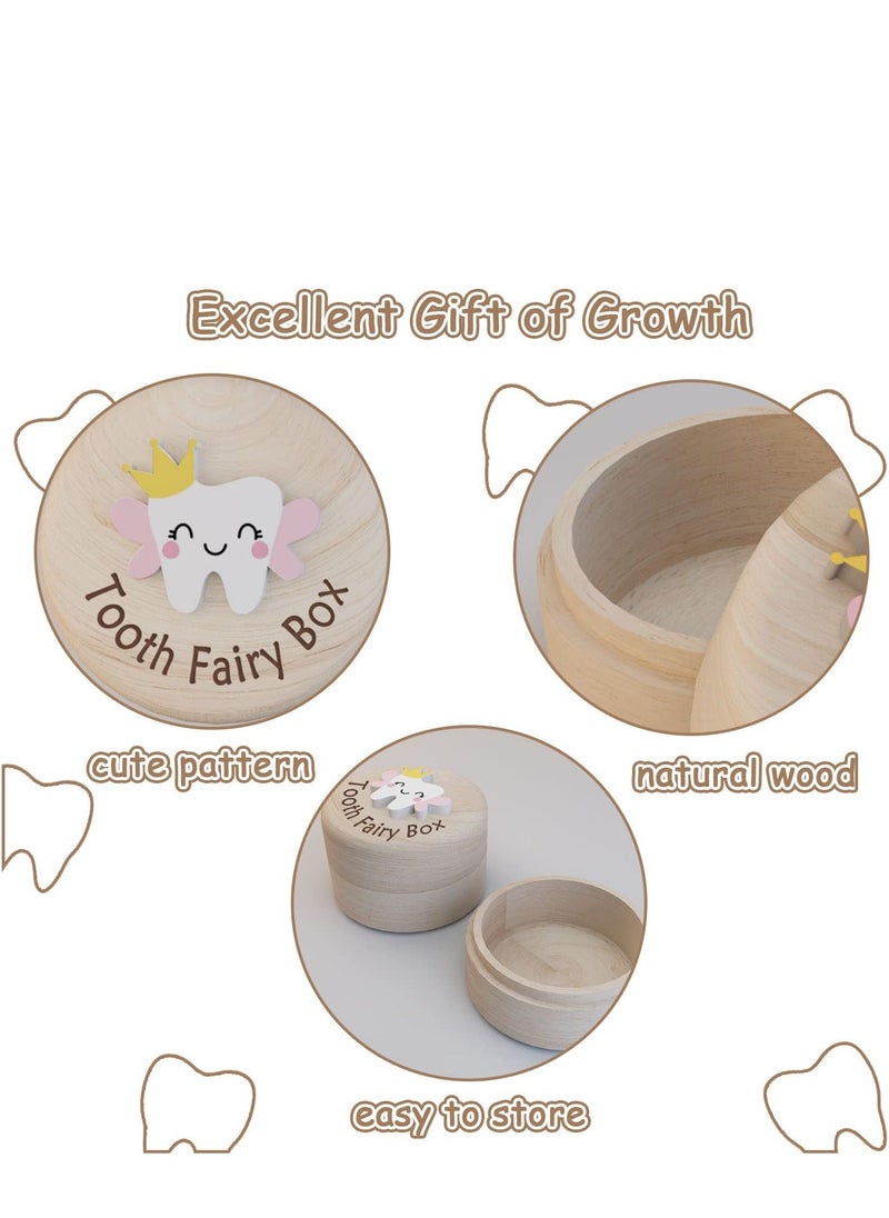 Y&D - Cute Carved Wooden Box, Kids Tooth Storage, Fairy Box for Boys and Girls Baby Teeth Holder, Stores Lost Shower Birthday Gift - Image 1