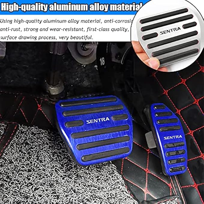 Custom Interior Accessories for Nissan Sentra 2020 2021 2022 aluminium alloy Gas Accelerator Pedal Covers,Anti-Slip No Drilling Brake Foot Pedal Pads 2 pieces/set(red) - Image 5