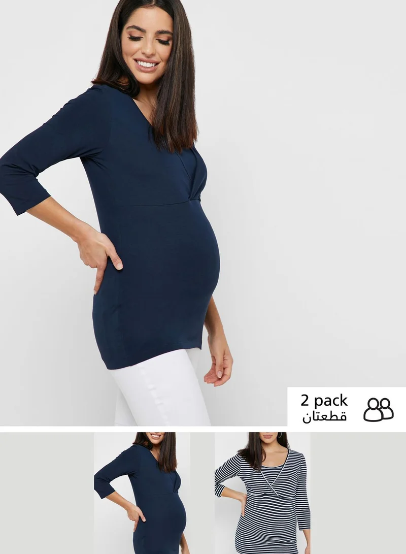 Mamalicious 2 Pack Wrap Nursing Top