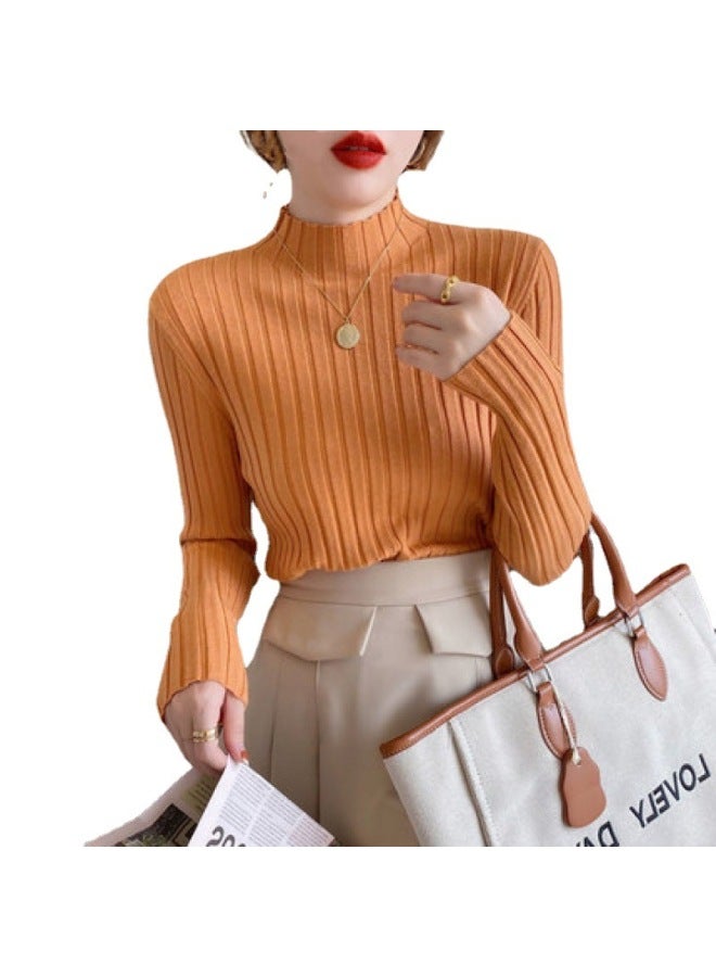 Song Feng Ya Long-sleeve Base Layer Sweater Women's Autumn Winter New Thin Stylish Semi-high Neck Knitwear Inner Wear Spring Autumn Slim Fit - Image 5