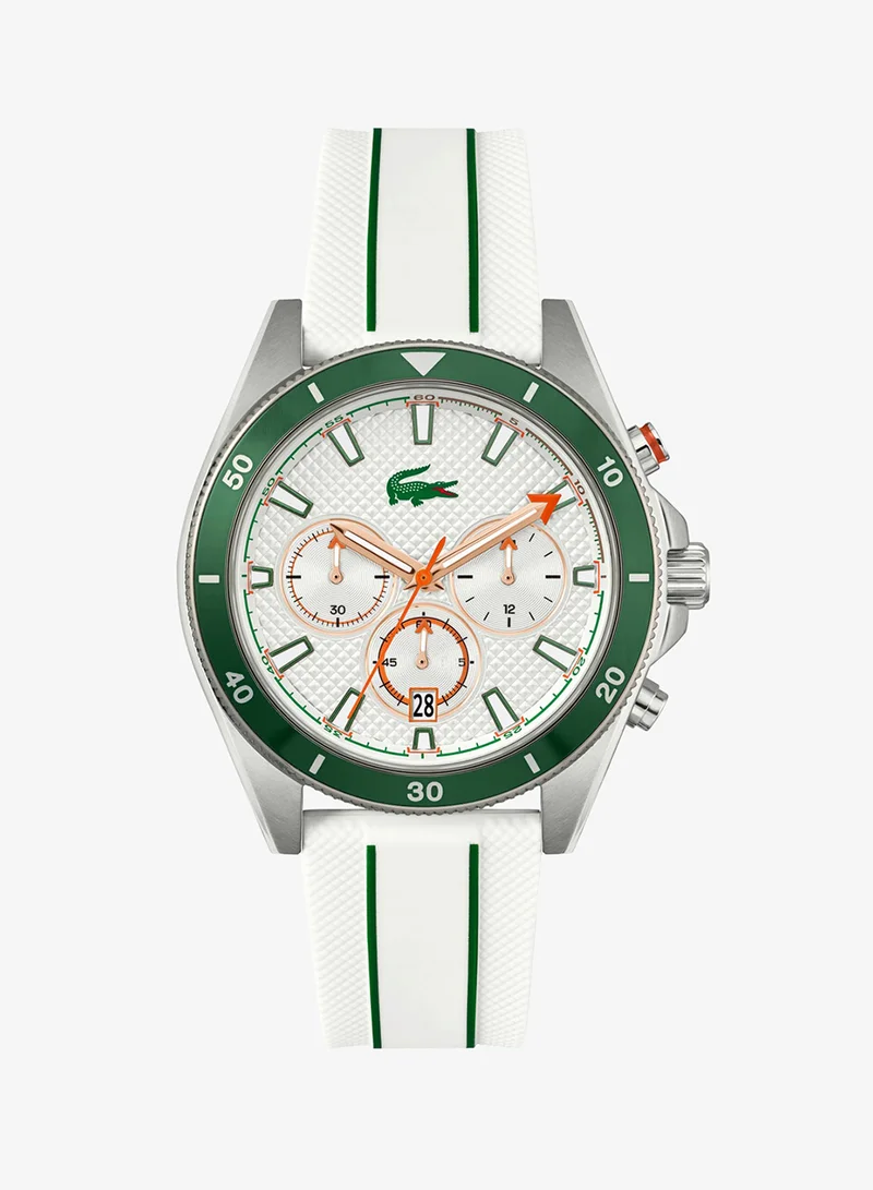 Lacoste Mainsail Collection Chronograph Quartz Watch For Men With White Silicone Bracelet - 2011362