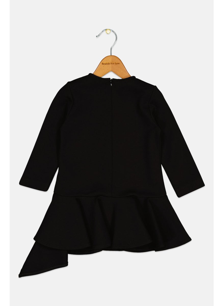 DSQUARED2 Toddlers Girl Brand Logo Flare Dress, Black  - Image 2