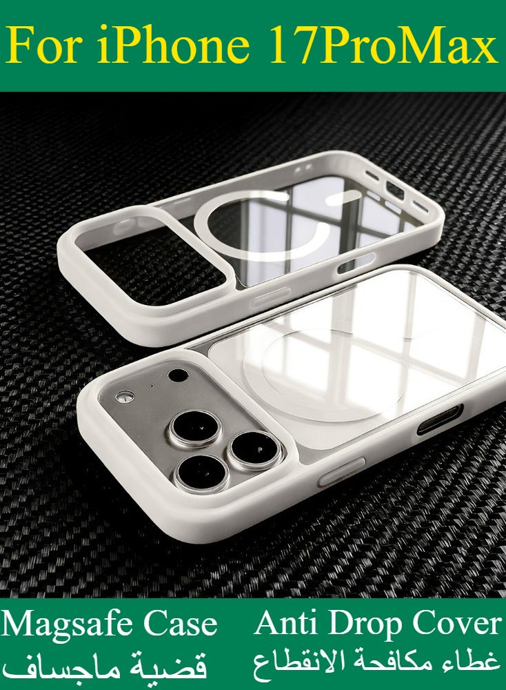 Dili Luxury navy blue iPhone Case iPhone 17 Pro Max Transparent Magnetic Wireless Charging Magsafe Case Phone Cover iPhone Apple Phone Protector Clear  Transparent Lightweight Soft Edge Hard Anti Drop Back Cover - Image 3