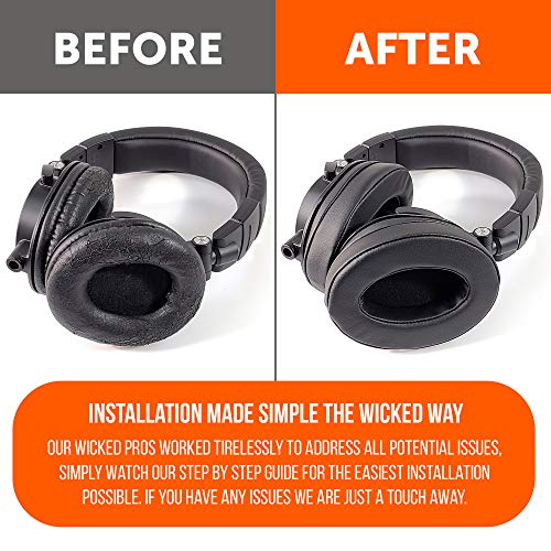 WC Wicked Cushions PadZ - Thick & Soft Ear Pads for ATH M50X / M40X / SteelSeries Arctis/HyperX Cloud & Alpha/Logitech G Pro X/Compatible with Over 50 Headphones | Black - Image 3