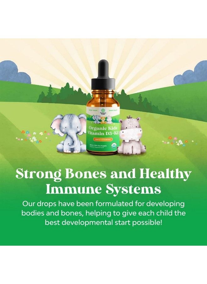 Natures Craft - Liquid Vitamin D Drops For Infants Toddlers And Kids Organic Vitamin D For Kids And Babies With Vitamin K2 Vegan Vitamin D3 K2 Kids Vitamins For Immune Support Liquid Vitamin D3 Drops For Kids - Image 1