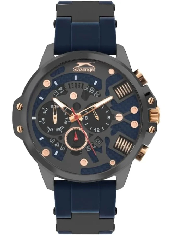 Slazenger SLAZENGER Men's Watch, Multi Function Display and Silicone Strap - SL.9.2212.2.02, Blue