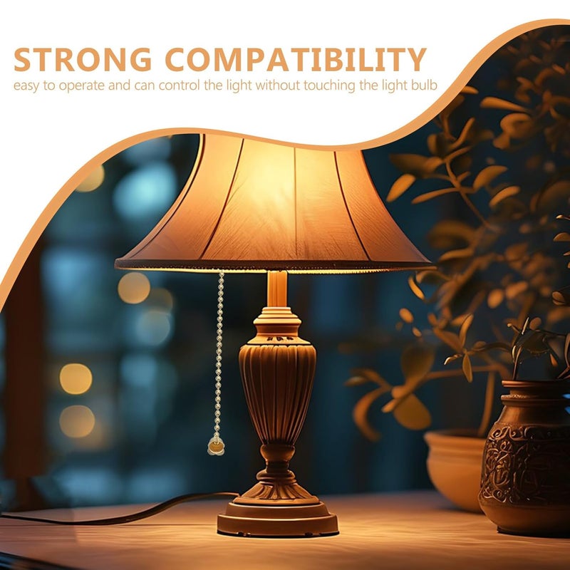 مقبس مصباح سلسلة سحب كلاسيكي، أسود من الباكليت مع حامل معدني للمصابيح الطاولة والأرضية - Image 4