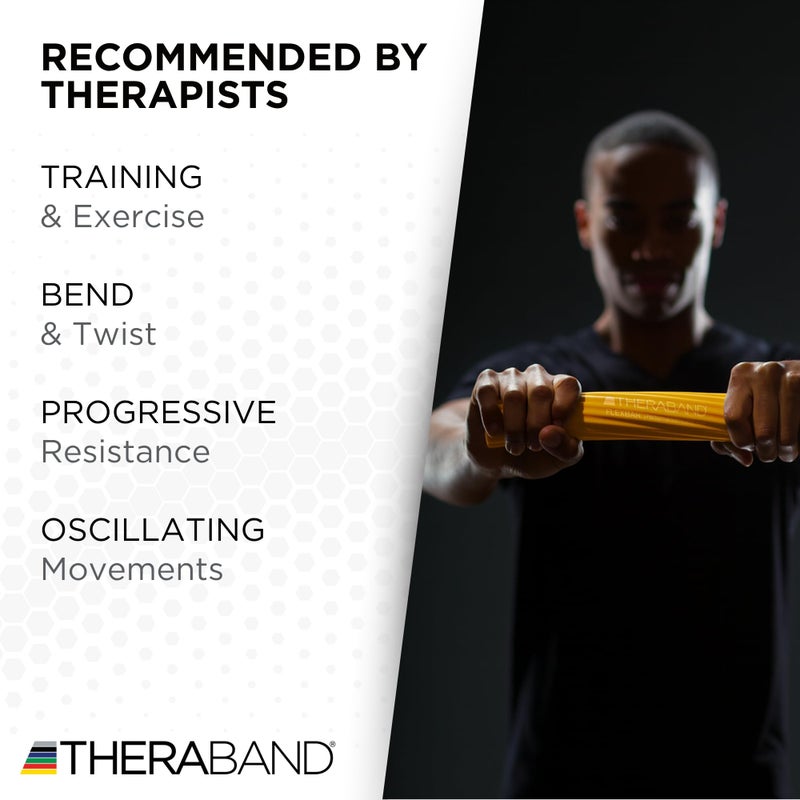 THERABAND FlexBar, Tennis Elbow Therapy Bar, Relieve Tendonitis Pain & Improve Grip Strength, Resistance Bar for Golfers Elbow & Tendinitis, Yellow, Extra Light, Beginner - Image 4