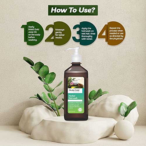 Axiom Mukti Gold Combo Pack | Mukti Gold Herbal Hairwash 400ml + Pearly Bodywash 250ml | Strengthens Hair Roots | Suitable for all skin types |Made with 100% herbal extracts - Image 2