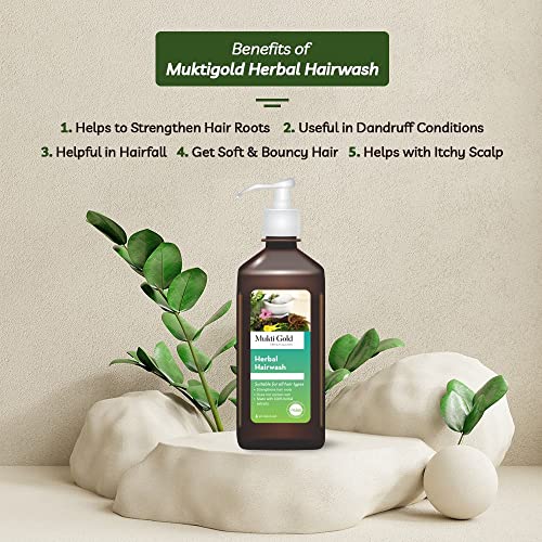 Axiom Mukti Gold Combo Pack | Mukti Gold Herbal Hairwash 400ml + Pearly Bodywash 250ml | Strengthens Hair Roots | Suitable for all skin types |Made with 100% herbal extracts - Image 5