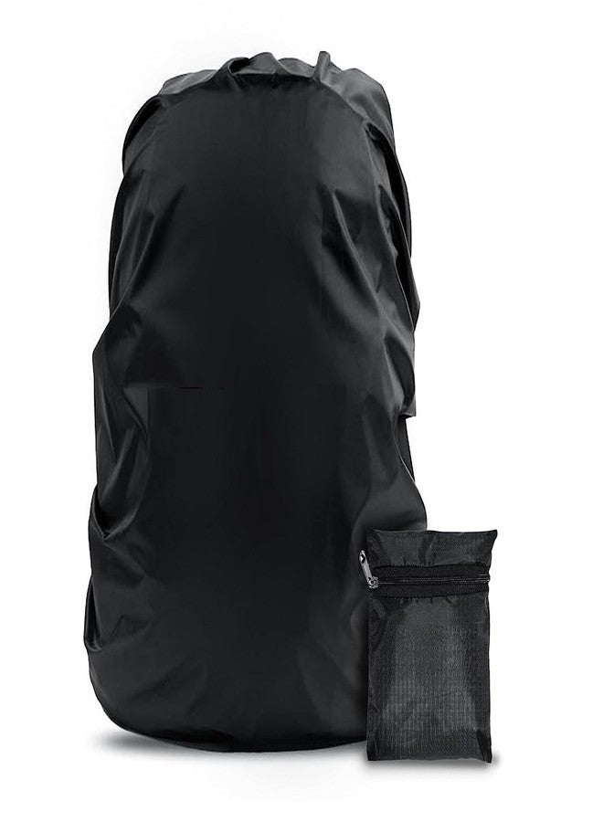 Heer Dust & Rain Cover for Backpack with Pouch, Waterproof Dustproof Rain Cover Bag Elastic Adjustable for School, College,Office, Trekking Bags (30L-35L,Black) (Pack of 1) - Image 1