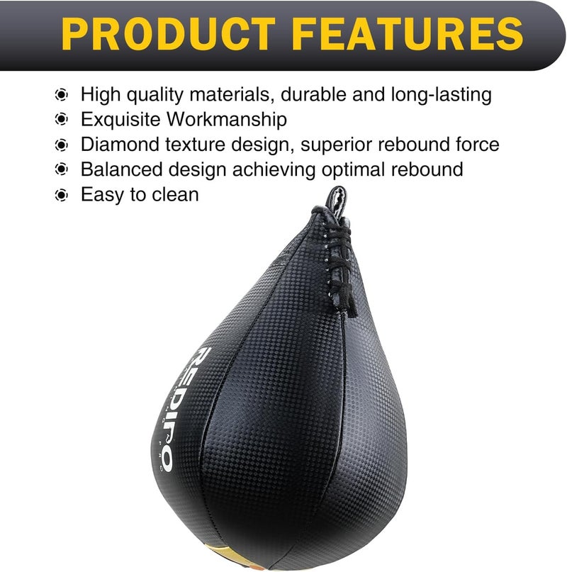Redipo Superior Boxing Speed Bag - PU Leather Speed Punching Ball - Heavy Duty Hanging Swivel Ball for Gym & MMA Muay Thai Sports Fitness - Punching Dodge Striking Speed Reflex Ball - Image 2