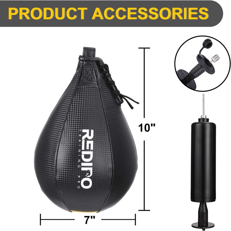 Redipo Superior Boxing Speed Bag - PU Leather Speed Punching Ball - Heavy Duty Hanging Swivel Ball for Gym & MMA Muay Thai Sports Fitness - Punching Dodge Striking Speed Reflex Ball - Image 4