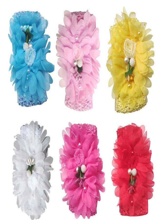 DENICRAAS Fabric Headbands Children Sunflower with rose Headwear Party Hairbands Accessories For Girls And Kids random colors 6p(RANDOM COLOUR) - Image 1