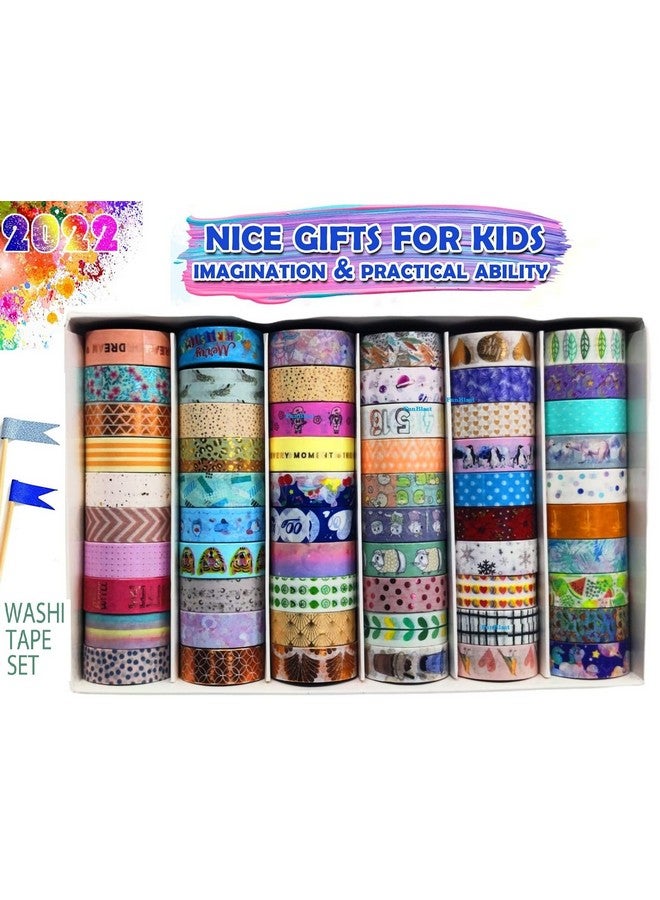 فنبلاست مجموعة شرائط واشي من فن بلاست، مجموعة شرائط واشي لطيفة، شرائط لاصقة زخرفية مصممة خصيصًا للأعمال اليدوية والفنون وسجلات القصاصات والمجلات والمخططات وأدوات القرطاسية للأطفال - أفضل مجموعة هدايا قابلة للإرجاع - 60 قطعة - Image 4