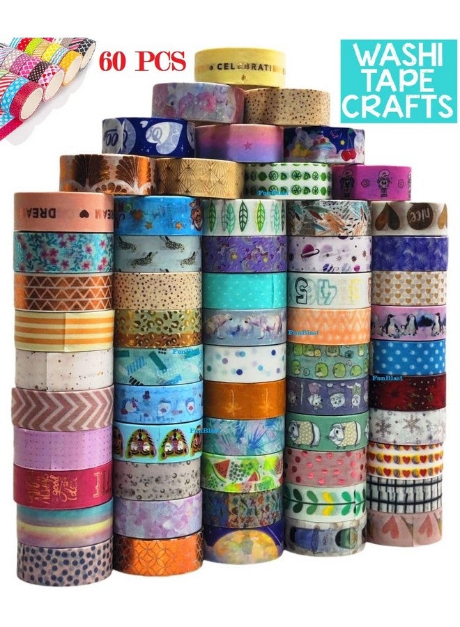 فنبلاست مجموعة شرائط واشي من فن بلاست، مجموعة شرائط واشي لطيفة، شرائط لاصقة زخرفية مصممة خصيصًا للأعمال اليدوية والفنون وسجلات القصاصات والمجلات والمخططات وأدوات القرطاسية للأطفال - أفضل مجموعة هدايا قابلة للإرجاع - 60 قطعة - Image 3