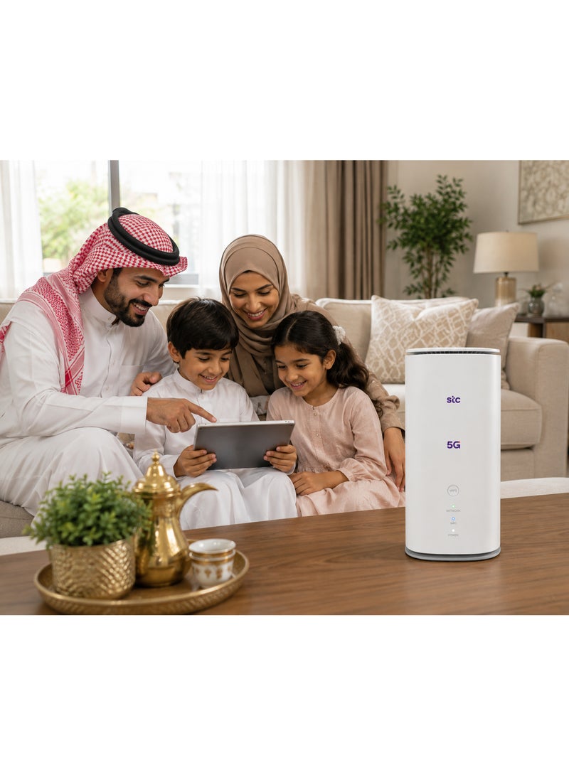 STC Renewed – Ultra 5G Router – Wi-Fi 6 AX6000 – Up to 6000 Mbps – 2.5 Gigabit Ethernet Port – Supports All Networks (STC, Mobily, Zain) – White – MC888A Ultra white - Image 5