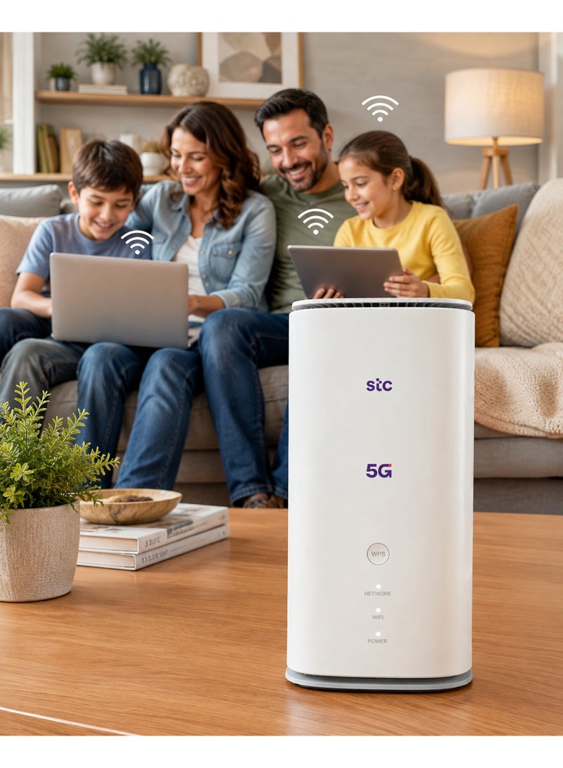 STC Renewed – Ultra 5G Router – Wi-Fi 6 AX6000 – Up to 6000 Mbps – 2.5 Gigabit Ethernet Port – Supports All Networks (STC, Mobily, Zain) – White – MC888A Ultra white - Image 3