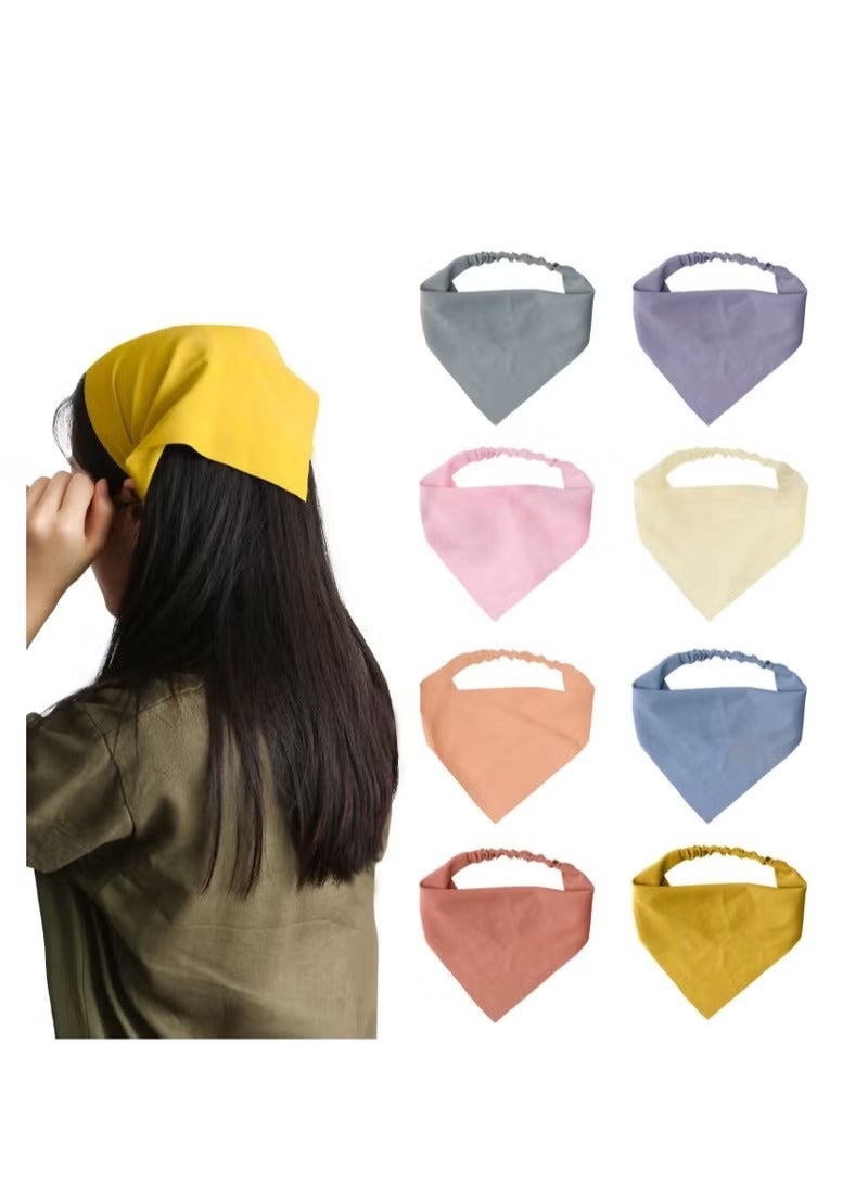 Generic Hair Scarf Headband for Women Elastic Headbands Accessories Triangle Fashion Girls 8 Pack - Image 1