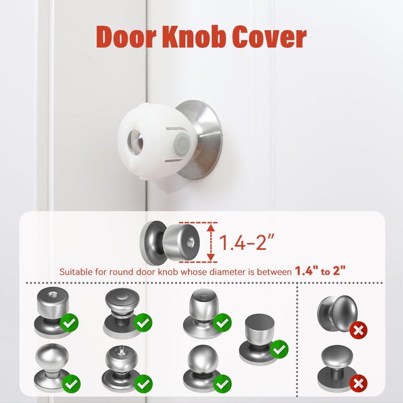 EUDEMON 4 Pack Baby Safety Door Knob Covers Door Knob Locks(not Suit for All Door knobs) - Image 2