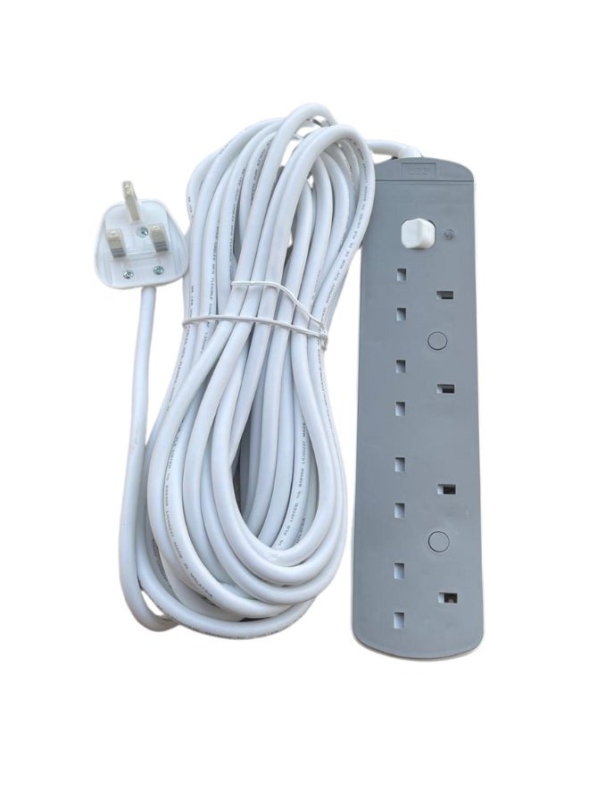Generic - 10 Meter Power Strips Extension Cord | 4 Sockets Universal Plug Adapter with 10Meter Extra Long Cable Bold Extension Cable | Power Socket | Extension Board | Extension Cable | Extension Socket For Home ,Office ,Kitchen ,Travel And More ((10Meter)) - Image 1