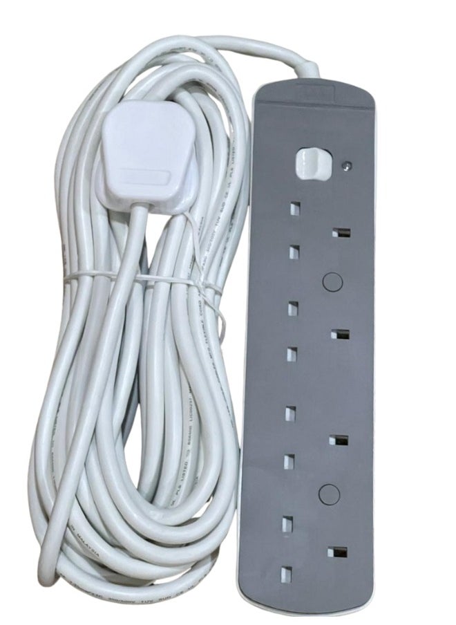 Generic - 10 Meter Power Strips Extension Cord | 4 Sockets Universal Plug Adapter with 10Meter Extra Long Cable Bold Extension Cable | Power Socket | Extension Board | Extension Cable | Extension Socket For Home ,Office ,Kitchen ,Travel And More ((10Meter)) - Image 1