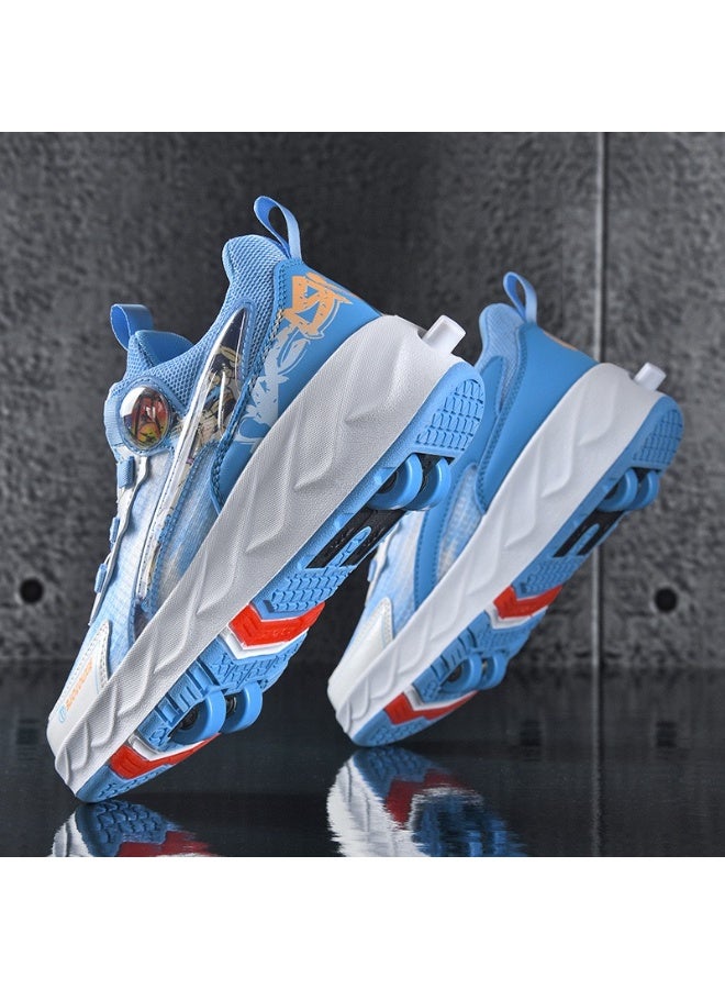 سكاي فيو أحذية دوارة للجنسين، أحذية أطفال بعجلات لامعة، أحذية تزلج دوارة مضيئة للبنات، أحذية رياضية للأولاد، أحذية رياضية وامضة قابلة لإعادة الشحن كهدية، مقاسات من 32 إلى 40 - Image 4