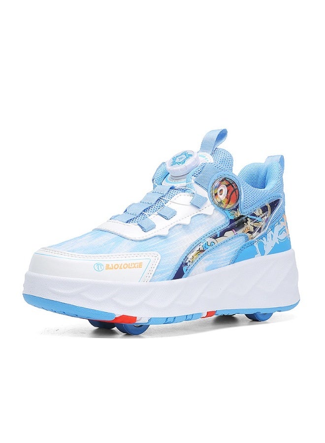 سكاي فيو أحذية دوارة للجنسين، أحذية أطفال بعجلات لامعة، أحذية تزلج دوارة مضيئة للبنات، أحذية رياضية للأولاد، أحذية رياضية وامضة قابلة لإعادة الشحن كهدية، مقاسات من 32 إلى 40 - Image 3