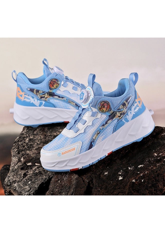 سكاي فيو أحذية دوارة للجنسين، أحذية أطفال بعجلات لامعة، أحذية تزلج دوارة مضيئة للبنات، أحذية رياضية للأولاد، أحذية رياضية وامضة قابلة لإعادة الشحن كهدية، مقاسات من 32 إلى 40 - Image 5