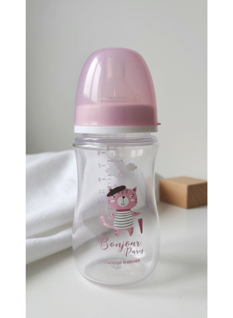 كانبول بيبز زجاجه رضاعة كانبول بيبيز إيزى ستارت المضادة للمغص | تصميم بونجور باريس | 240 مل | من عمر 3 شهور فأكثر | خالية من مادة BPA | حلمة سيليكون ناعمة | تدفق طبيعي للحليب - Image 2