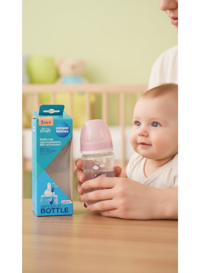 كانبول بيبز زجاجه رضاعة كانبول بيبيز إيزى ستارت المضادة للمغص | تصميم بونجور باريس | 240 مل | من عمر 3 شهور فأكثر | خالية من مادة BPA | حلمة سيليكون ناعمة | تدفق طبيعي للحليب - Image 4