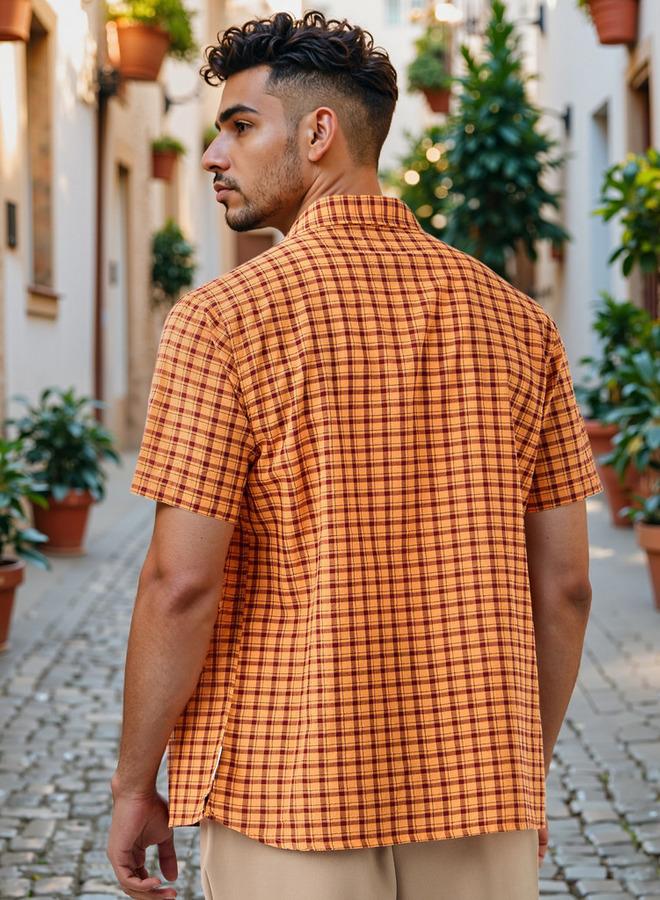 Lee Cooper Regular Fit Checked Collared Shirt with Chest Pocket - Image 3