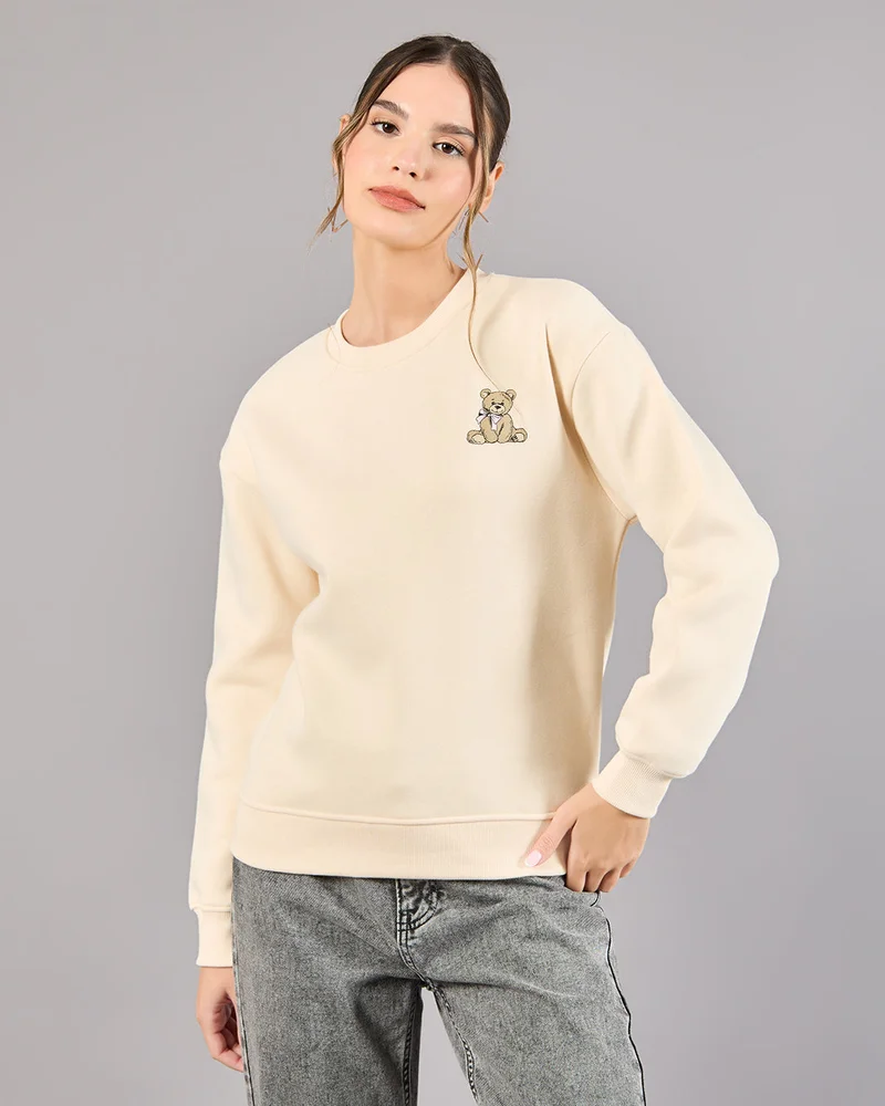 Redtag Women Beige Printed Sweatshirt