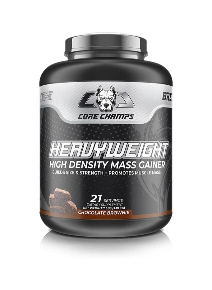 Core Champs Heavyweight High Density Mass Gainer 7lb  21 Servings Chocolate Brownie