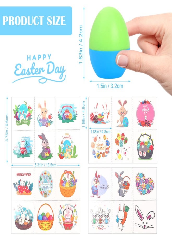 Yafeite Easter Eggs Kids Easter Basket Stuffers - 24Pack Self Inking Stamps with Easter Tattoos for Kids, Plastic Easter Eggs Toys And Treats for Kids, Easter Stuff for Easter Decorations, Gifts, Party Favors - Image 3