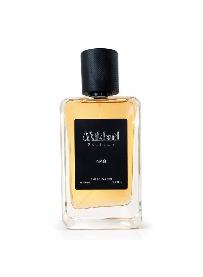 MIKHAIL N48 by Mikhail – 100ml Oriental Woody Male Perfume | Elegant & Captivating Fragrance for Men and Women | Long-Lasting Perfume for All Occasions | Sophisticated & Mesmerizing Scent - Image 1