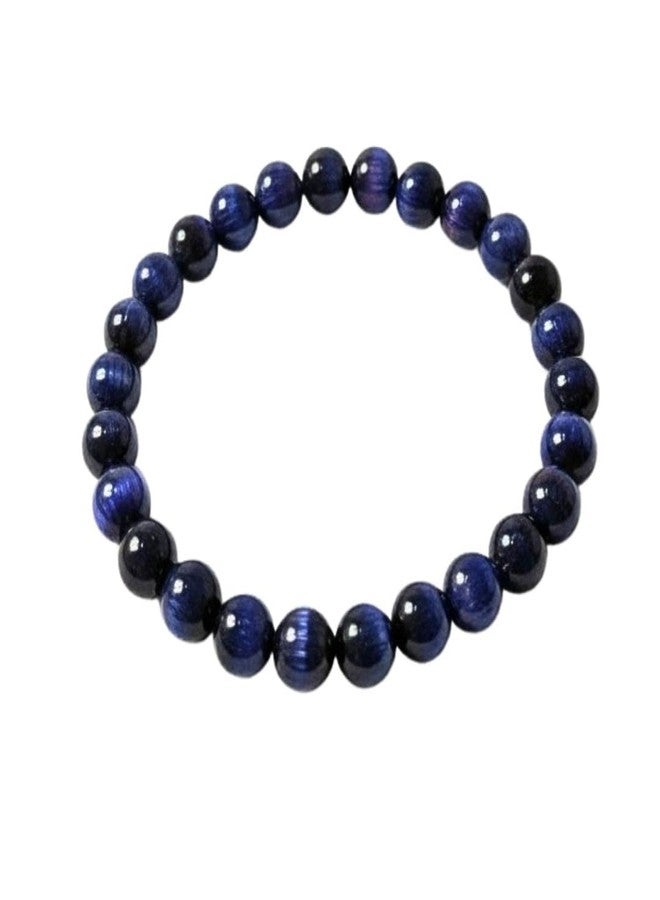 Agatesvibe سوار من الكريستال الكيانيت الأزرق الطبيعي من أغاتسفايب للرجال والنساء - خرز من الأحجار الكريمة العلاجية 8 مم للصفاء الذهني والتفكير المنطقي والتواصل وحل النزاعات، سوار طاقة شاكرا ريكي قابل للتمدد (عبوة من قطعة واحدة) - Image 1