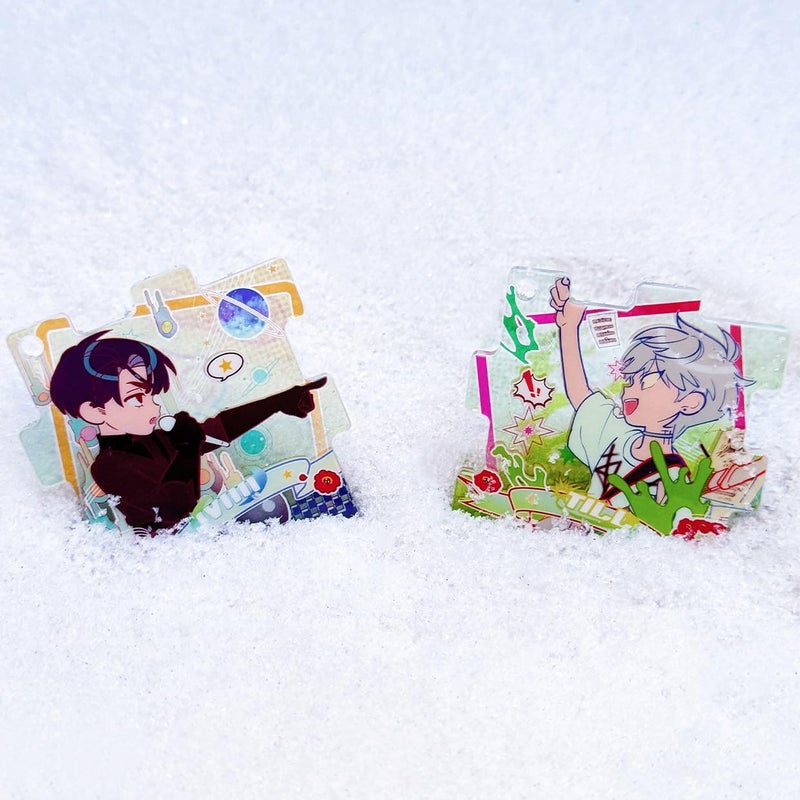 YJacuing Anime Alien Stage Duet Series Mystery Blind Bag Acrylic Keychain, Officially Licensed Puzzle Piece Couple Gift (Single Bag, Contains One Random Character) - Image 5