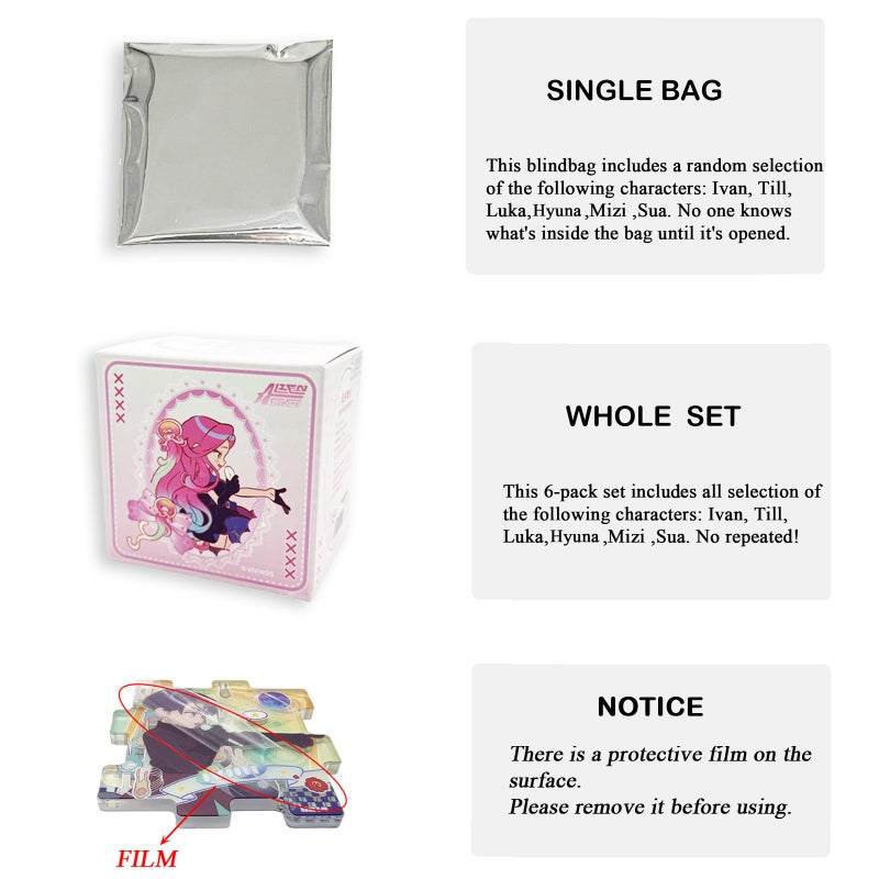 YJacuing Anime Alien Stage Duet Series Mystery Blind Bag Acrylic Keychain, Officially Licensed Puzzle Piece Couple Gift (Single Bag, Contains One Random Character) - Image 2