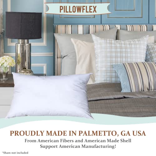 Pillowflex Synthetic Down Pillow Insert - 21x31 Down Alternative Pillow, Ultra Soft Oversized Queen Bed Sleeping Pillow, Large Rectangle Sham - 1 Decorative Pillow Form - Image 4