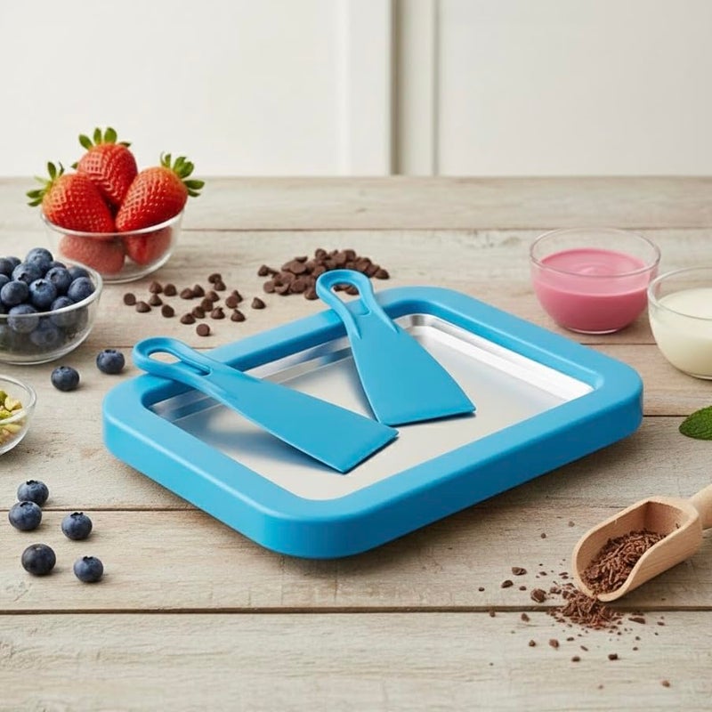 Laveant Ice Cream Roll Maker Rolled Ice Cream Machine, Sweet Spot Pan, Instant Cold Plate, Ideal for Making Rolled Ice Cream Soft Serve Slushies Frozen Yogurt Sorbet and Gelato (Summer Blue) - Image 3
