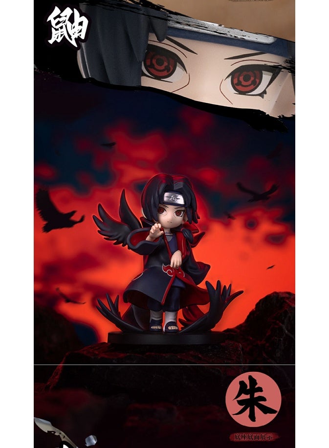 Naruto Shippuden Akatsuki Itachi Uchiha Confirmed Figure, Pre‑opened Box Collectible Model with Crow Wing Effect Base, PVC Desktop Ornament 15+ - Image 1