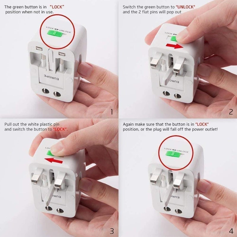 Generic Travel Adapter Plug, AC Plug, AC Outlet, White - Image 5