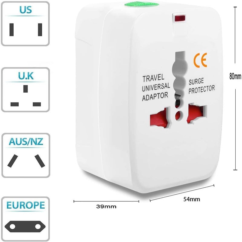Generic Travel Adapter Plug, AC Plug, AC Outlet, White - Image 4