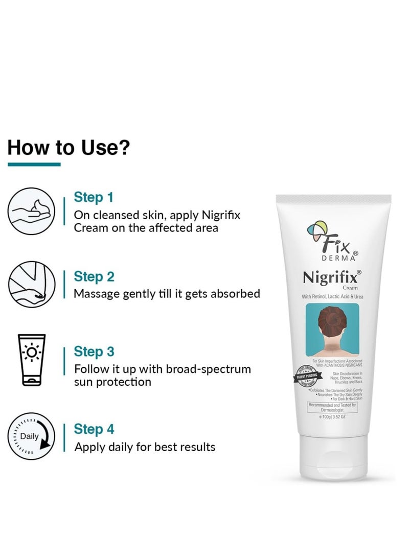 FIXDERMA Fixderma Nigrifix cream for Acanthosis Nigricans | Underarm Cream Effective for Armpit, Knees, Elbows & Knuckles | Dermatologist Tested - 3.52 OZ  - Image 5