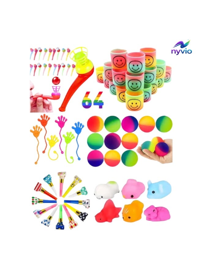 نيفيو 64 هدية لحفلات أعياد ميلاد الأطفال، هدايا عيد ميلاد للأطفال، هدايا حفلات صغيرة، هدايا عيد ميلاد للأطفال، هدايا عيد ميلاد للأطفال، هدايا حفلات - Image 1