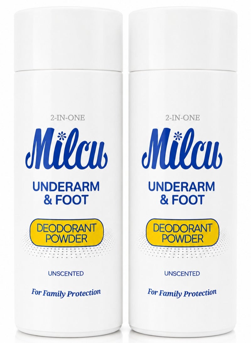 Milcu 2 Pieces Of Milcu 2-in-1 Underarm & Foot Deodorant Powder 2X80g - Image 1