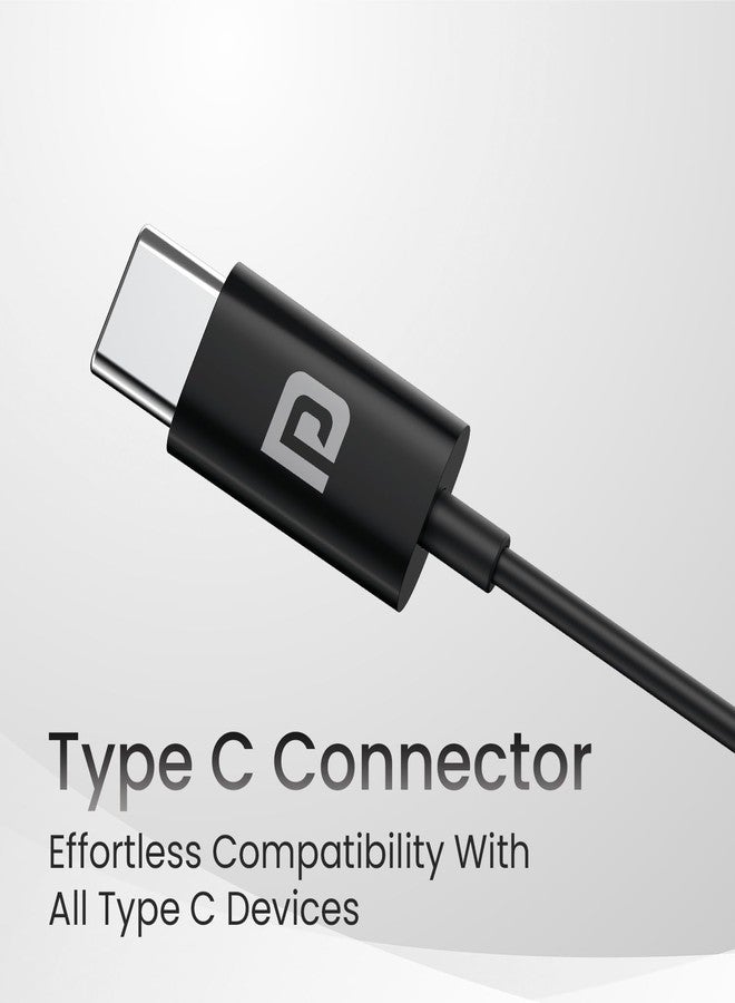 Portronics Conch Theta C in Ear Type C Wired Earphones with in Line HD Mic, Powerful Audio, 14.2mm Driver, Unique Earbuds Design, TPE Anti Tangle Wire, in line Controls, Wide Compatibility(Black) - Image 3