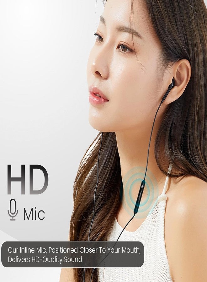 Portronics Conch Theta C in Ear Type C Wired Earphones with in Line HD Mic, Powerful Audio, 14.2mm Driver, Unique Earbuds Design, TPE Anti Tangle Wire, in line Controls, Wide Compatibility(Black) - Image 2